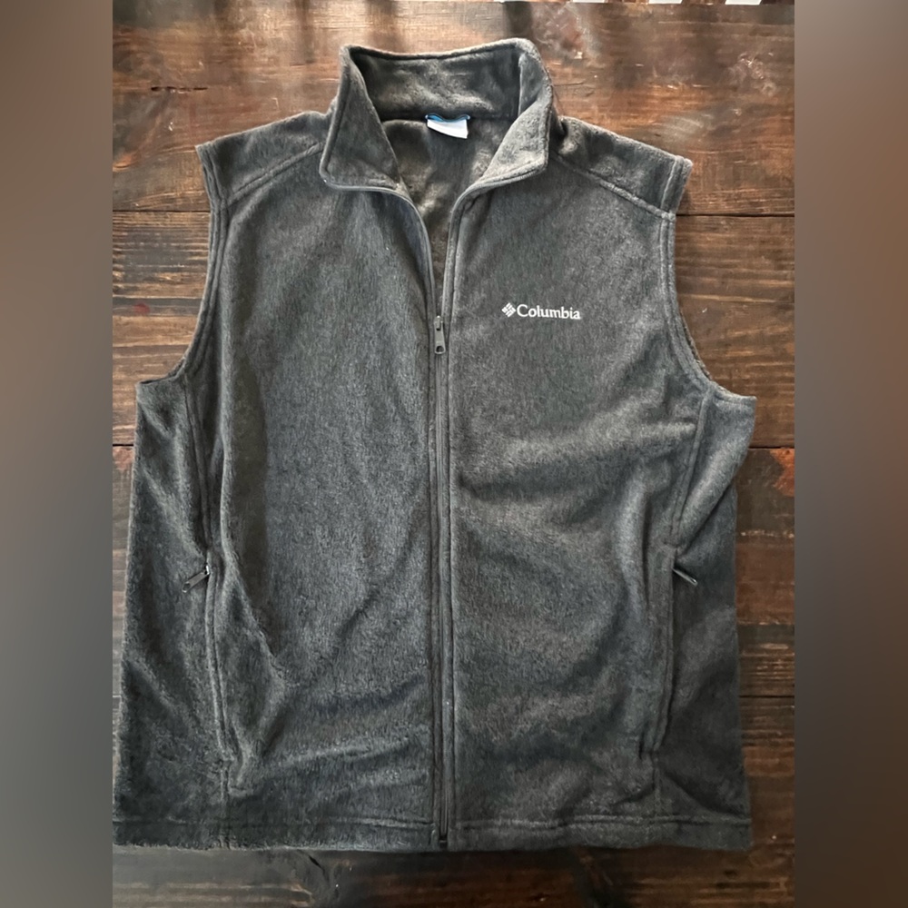 Columbia Fleece Vest Dark Gray/Black Large